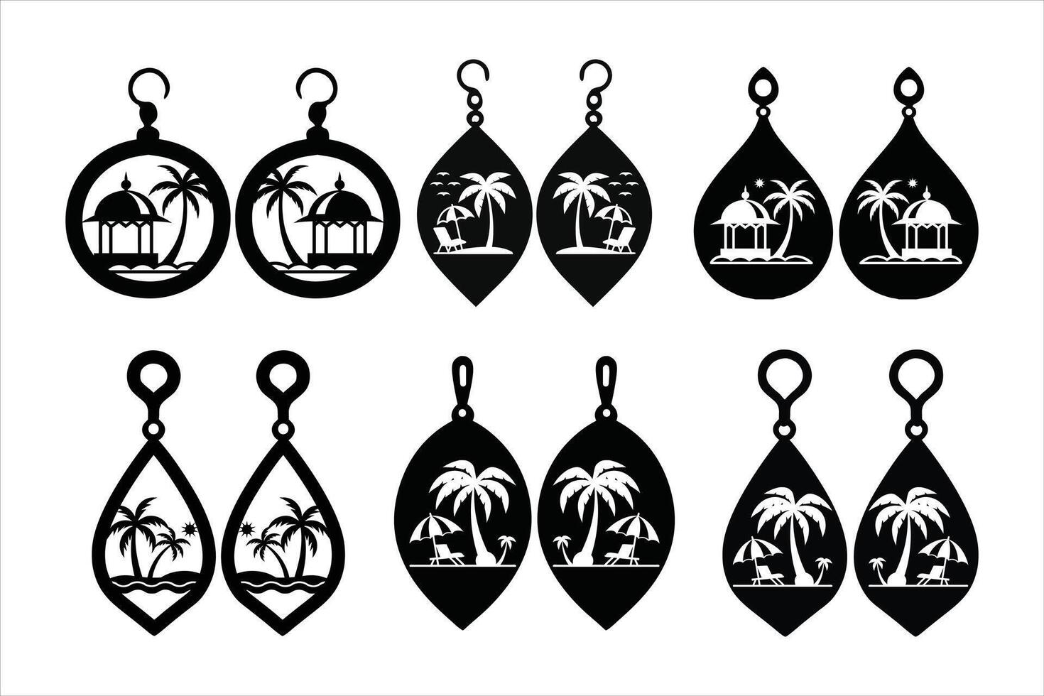 Dainty Beach Scene Earrings for Subtle Style vector