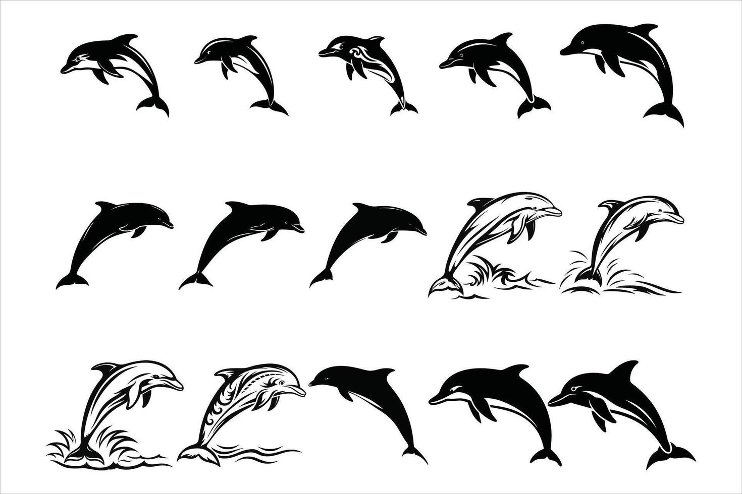 The Art of Dolphin Engraving vector