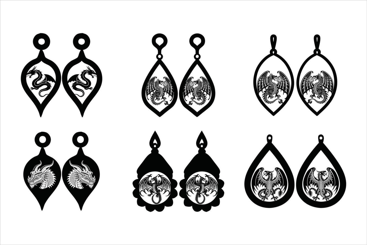 Dragon Dangle Earrings for an Eye Catching Look vector