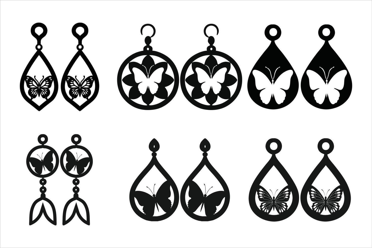 Graceful Butterfly Adornments vector
