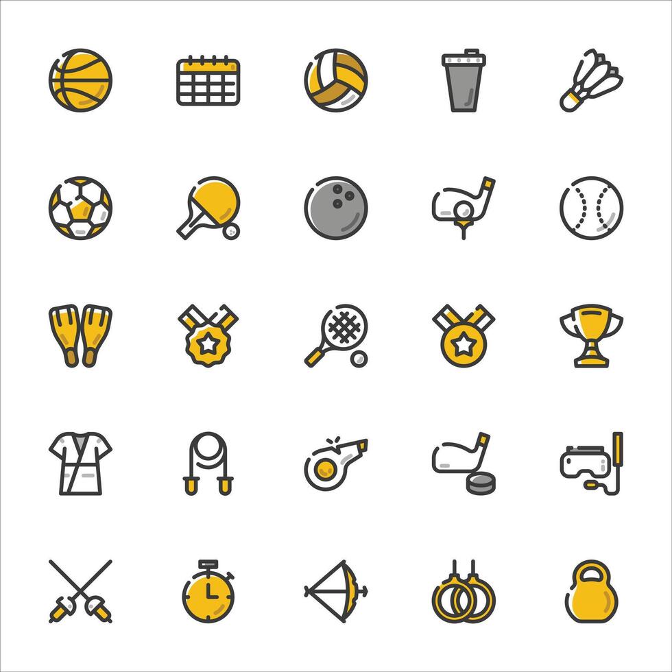 All Sports Icon with Colored Icon Style. vector