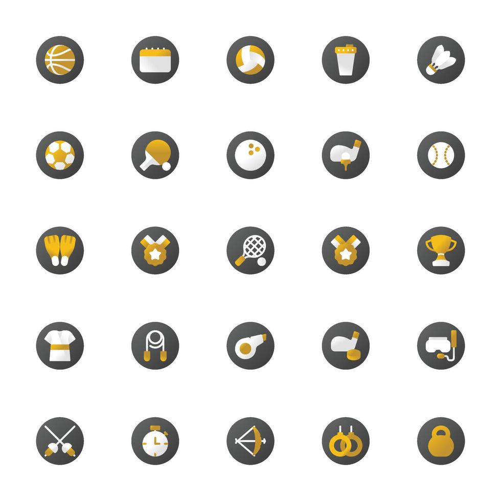 All Sports Icon with Gradient Style vector