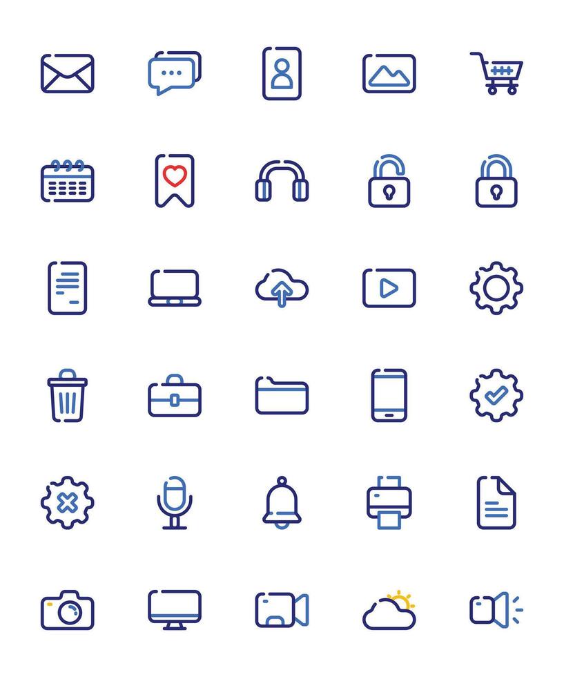 Mega Set of Essential Icon for User Interface, Social Media, Mobile App and Website vector