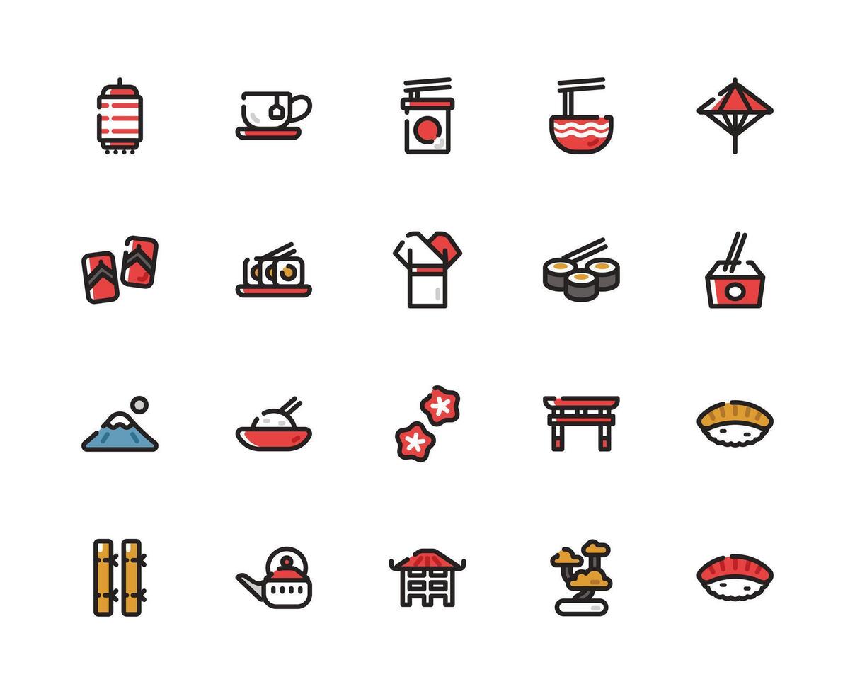 Japan Colored Icon for User Interface or Background Requirements. vector