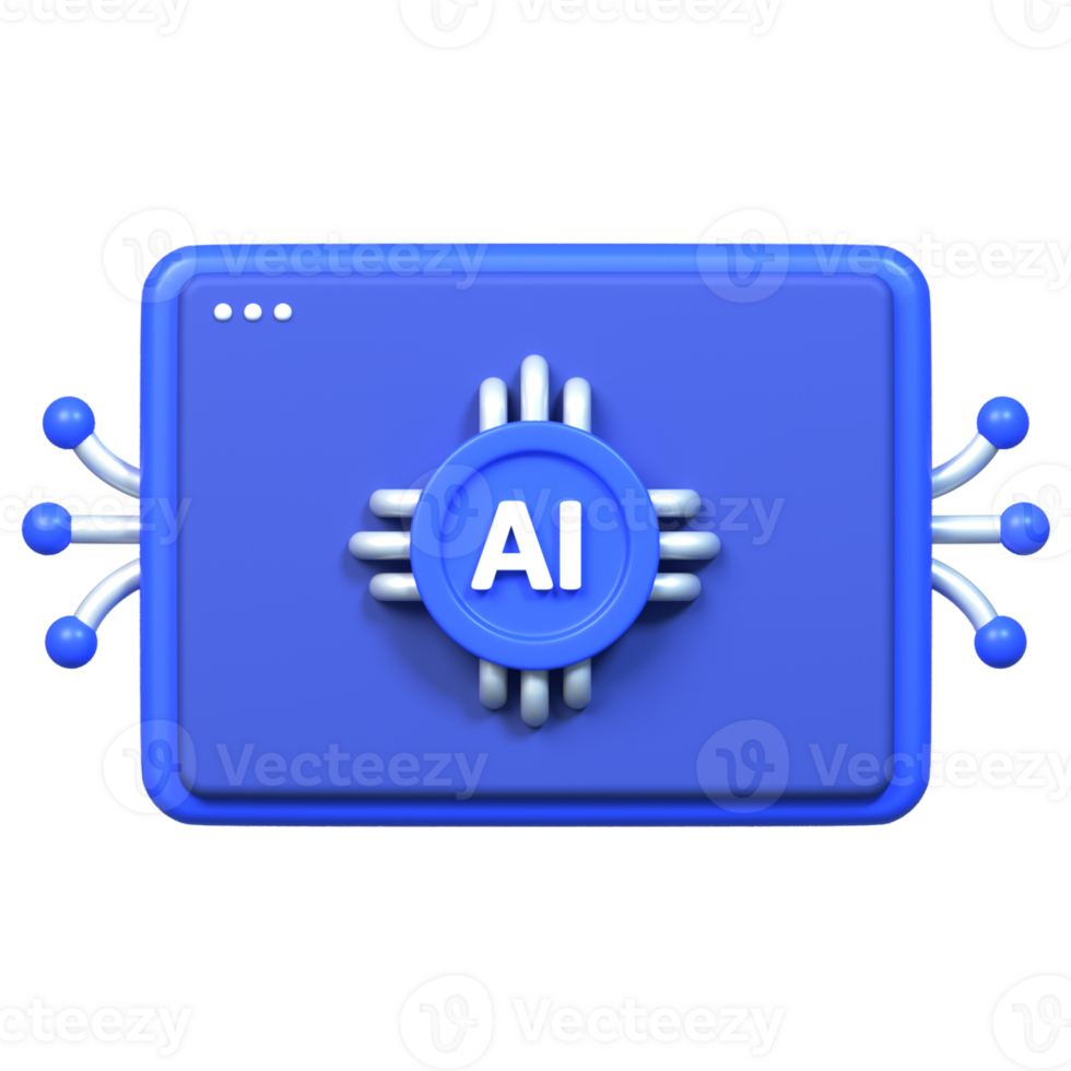 3D rendered Browser AI illustration png