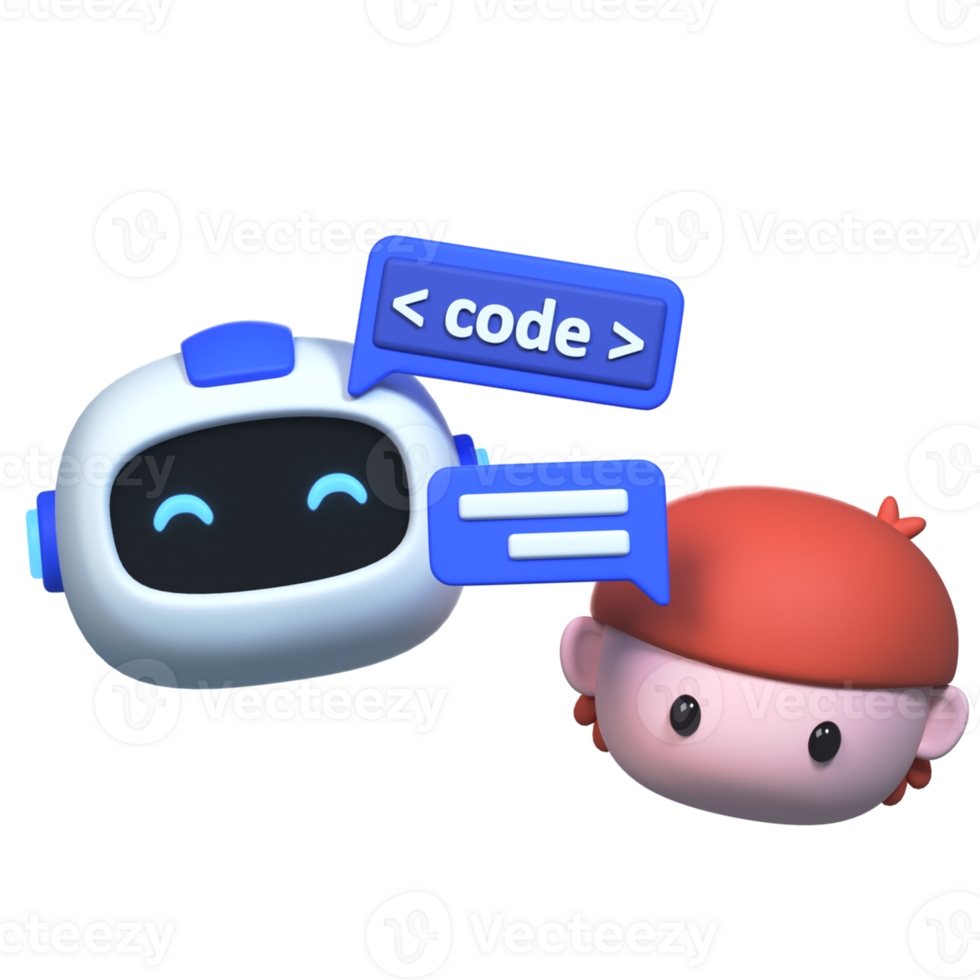 3D rendered Code Prompt AI illustration png