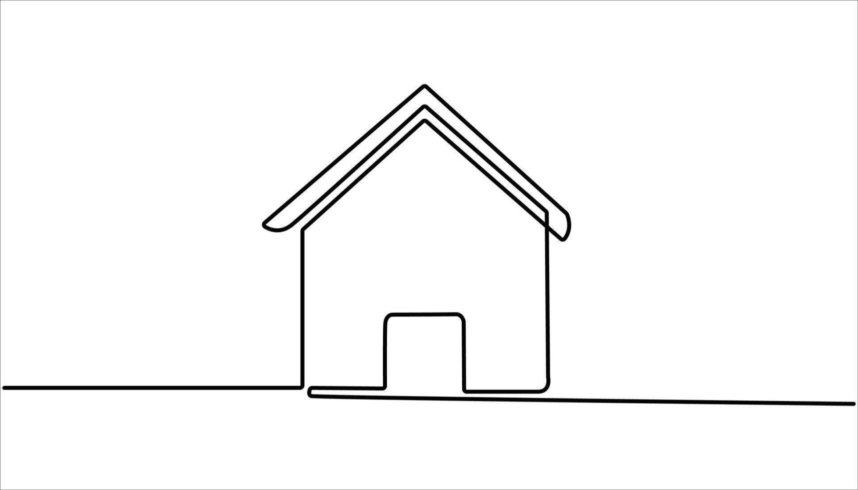 House icon continuous one line drawing vector