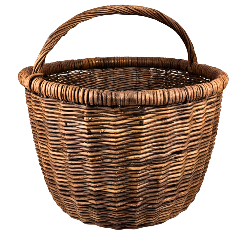 High Resolution Empty Wicker Basket Perfect for Commercial Use png