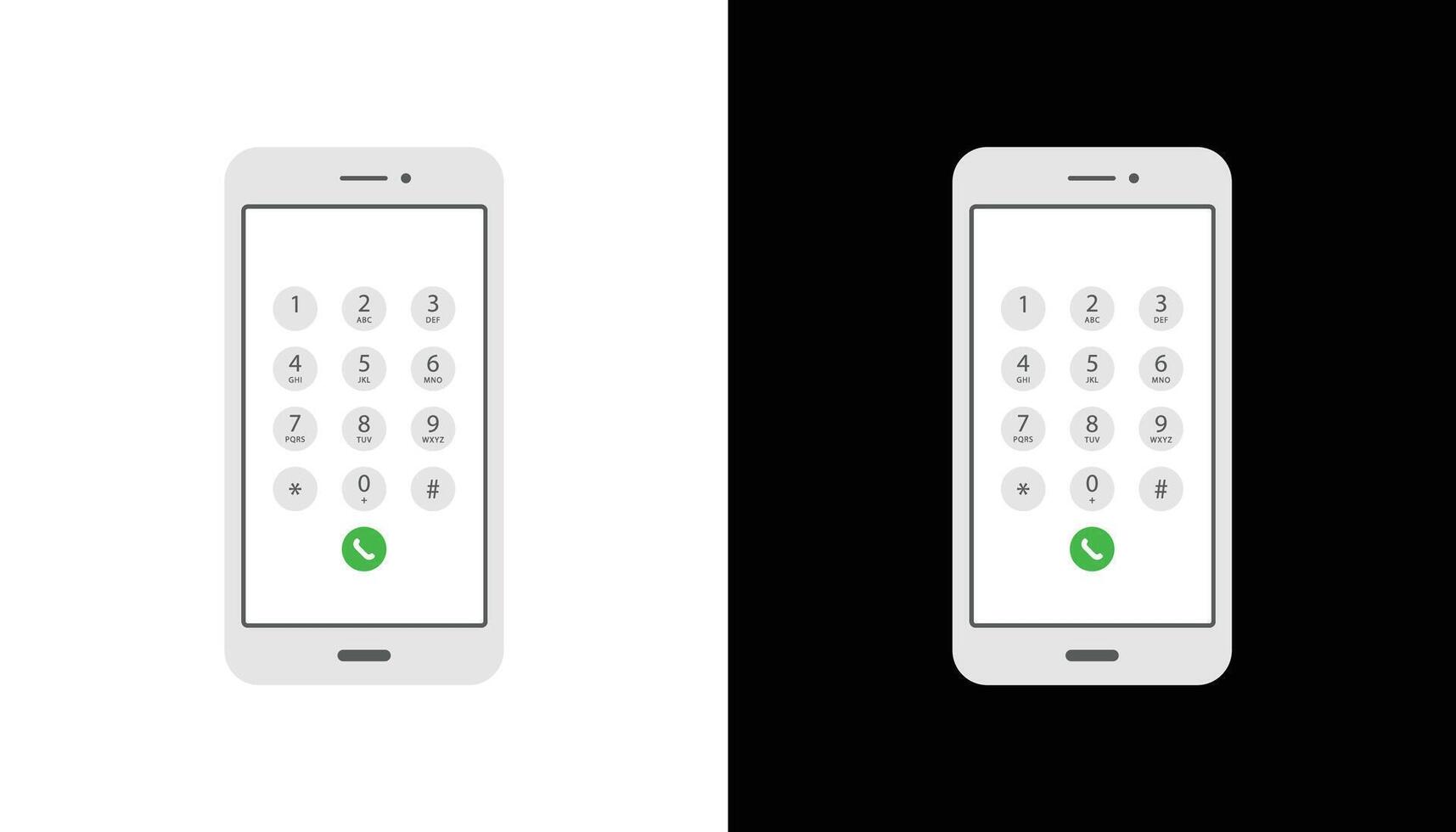 Smartphone dial keypad with numbers and letters. Interface keypad for touchscreen device. Dialing numbers phone on screen. Mobile phone keypad design. Light mode with white button Illustration. vector