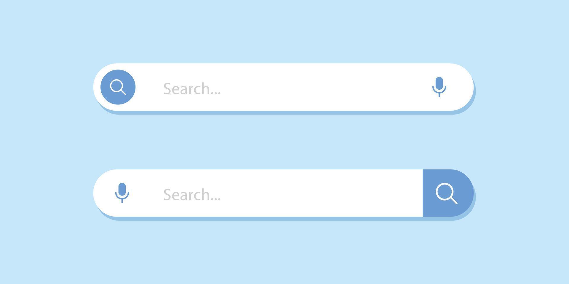 Internet browser search bar frame. Search engine for UI UX design and web browser template. Collection of search box button address form and navigation bar elements. vector
