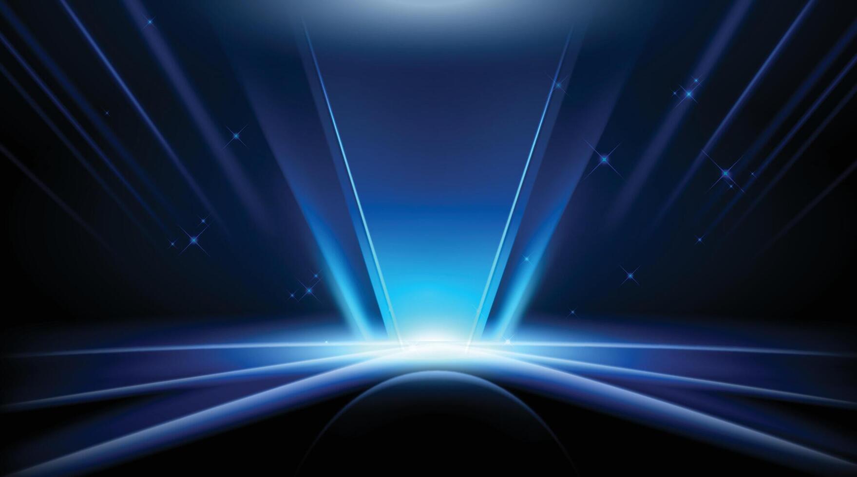 Futuristic abstract background with vibrant blue light ray speedline for backdrop of the technology award ceremony. vector