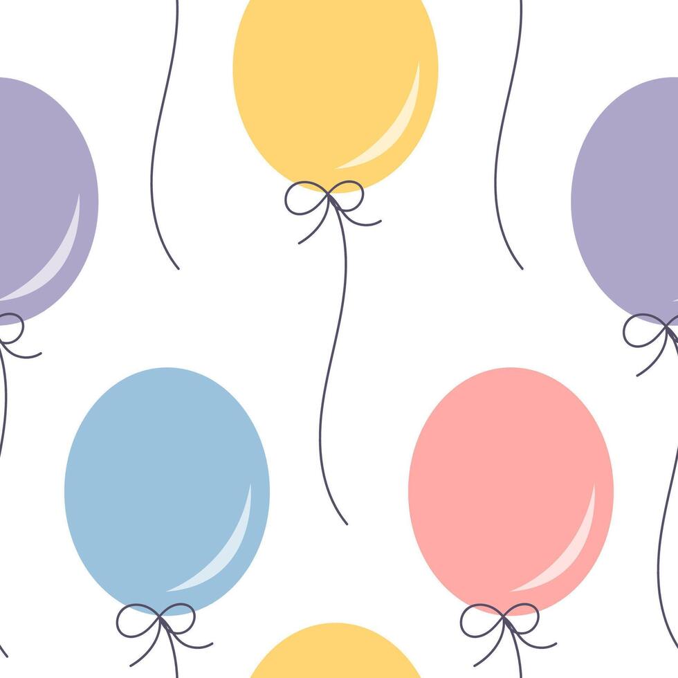 Air balloons seamless patterned background. Cute colorful template for banner, poster, card, cover, wrapping paper, textile. vector