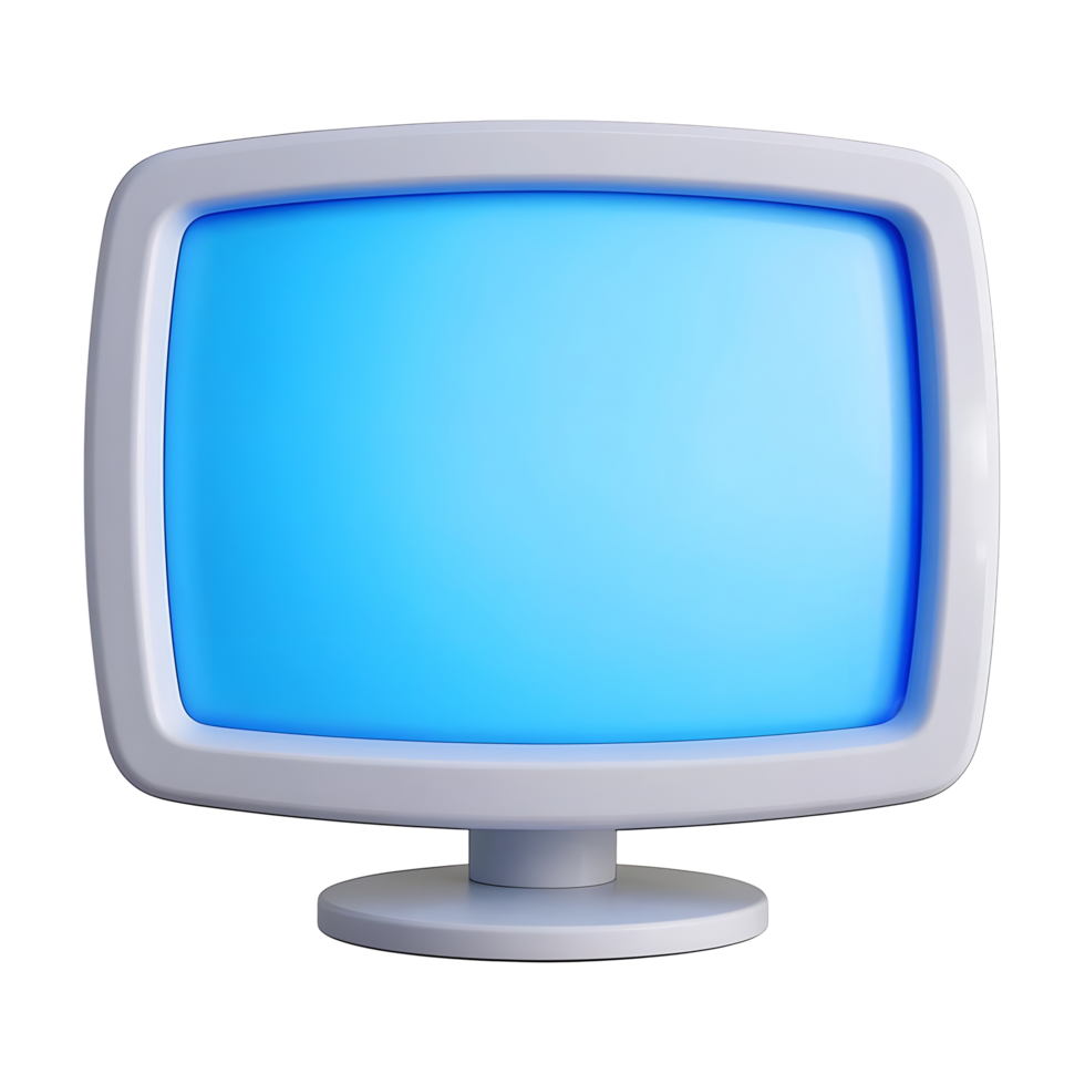 A computer monitor with a blue screen png