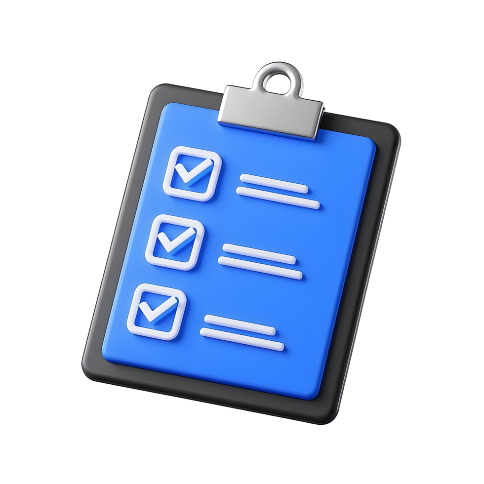 A clipboard with check marks on it png
