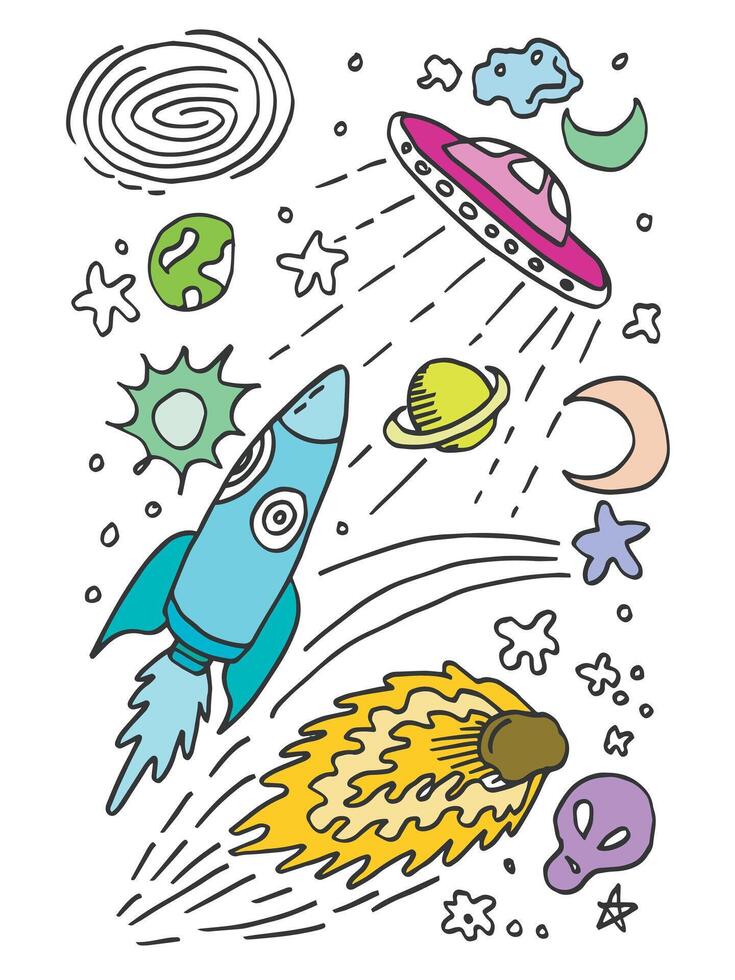 doodle space on white background vector