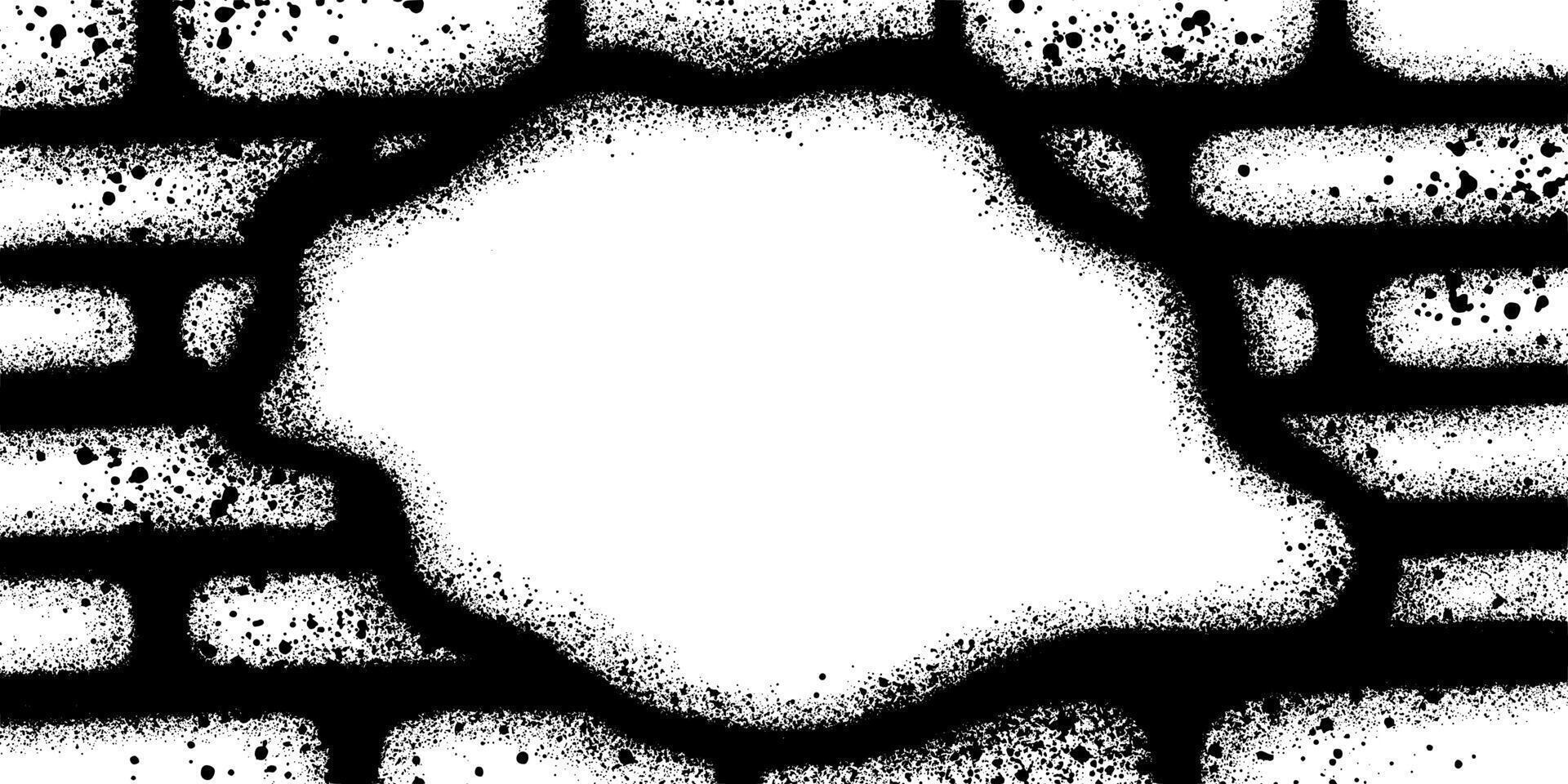 Brick Wall Background Grunge Texture Black and White. vector