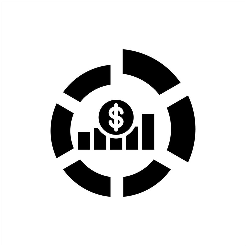 Market share silhouette icon, vector