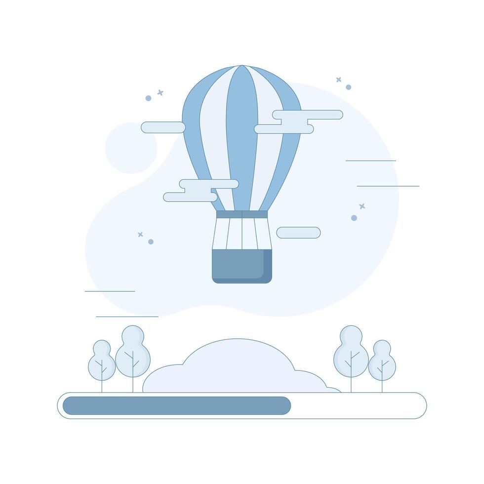 Loading Concept. System software update and upgrade. Loading process screen. Loading bar icon with indicator. illustration for Landing Page. vector