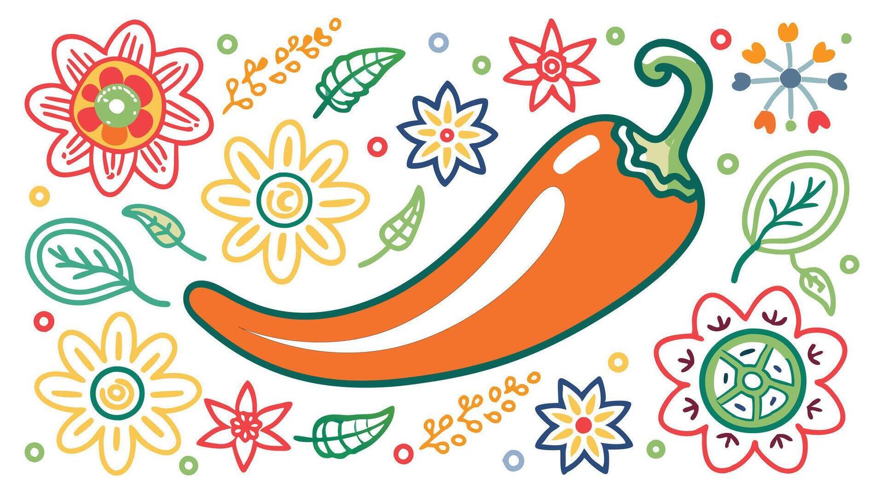 Hot chili Chili wallpaper Illustration white background vector