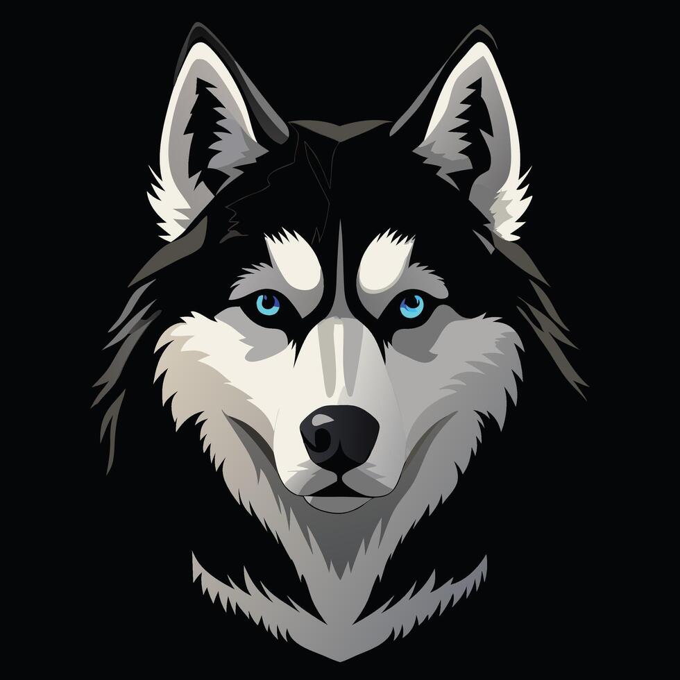 the siberian husky dog is a dog breed that is native to the arctic region vector