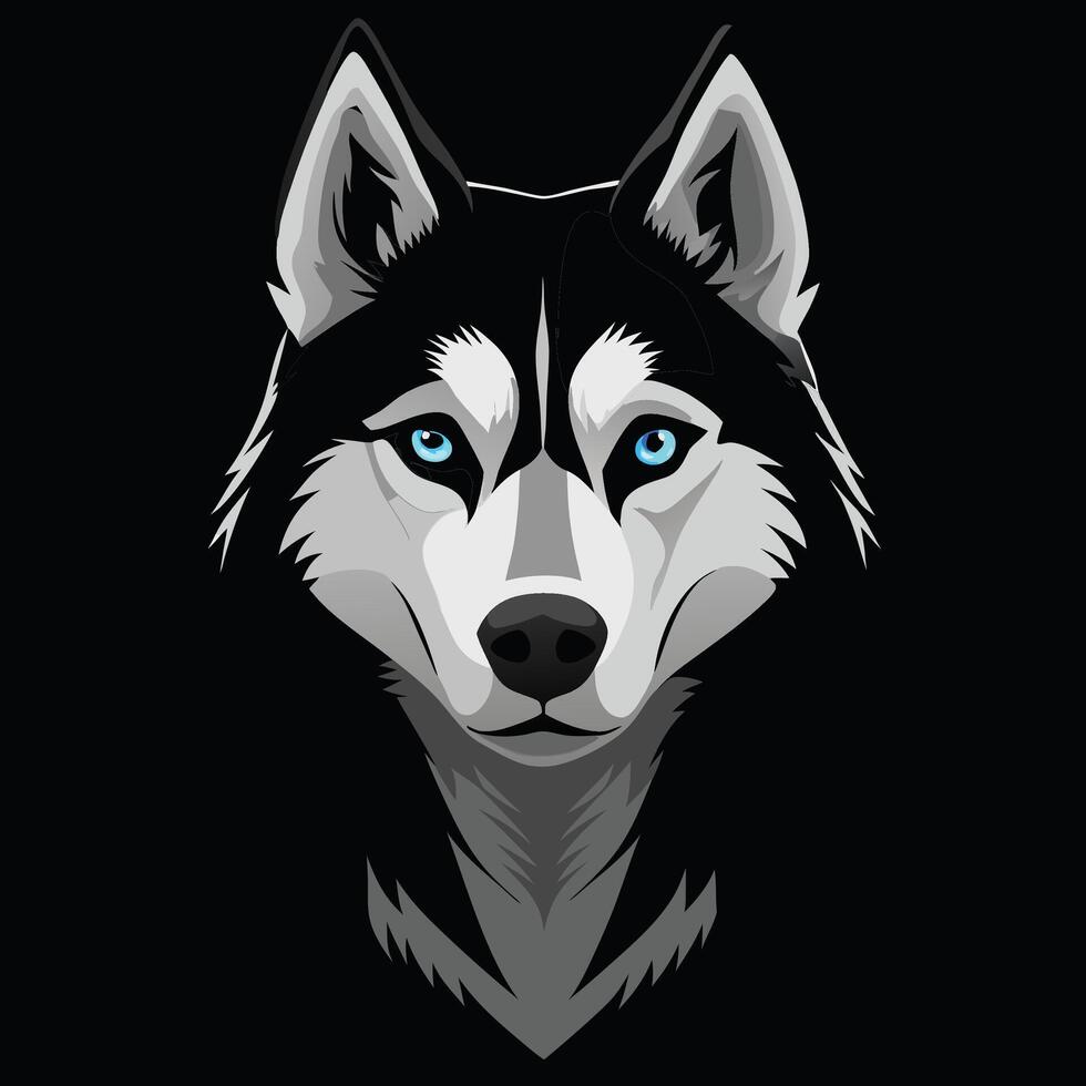 Siberian Husky husky dog with blue eyes vector