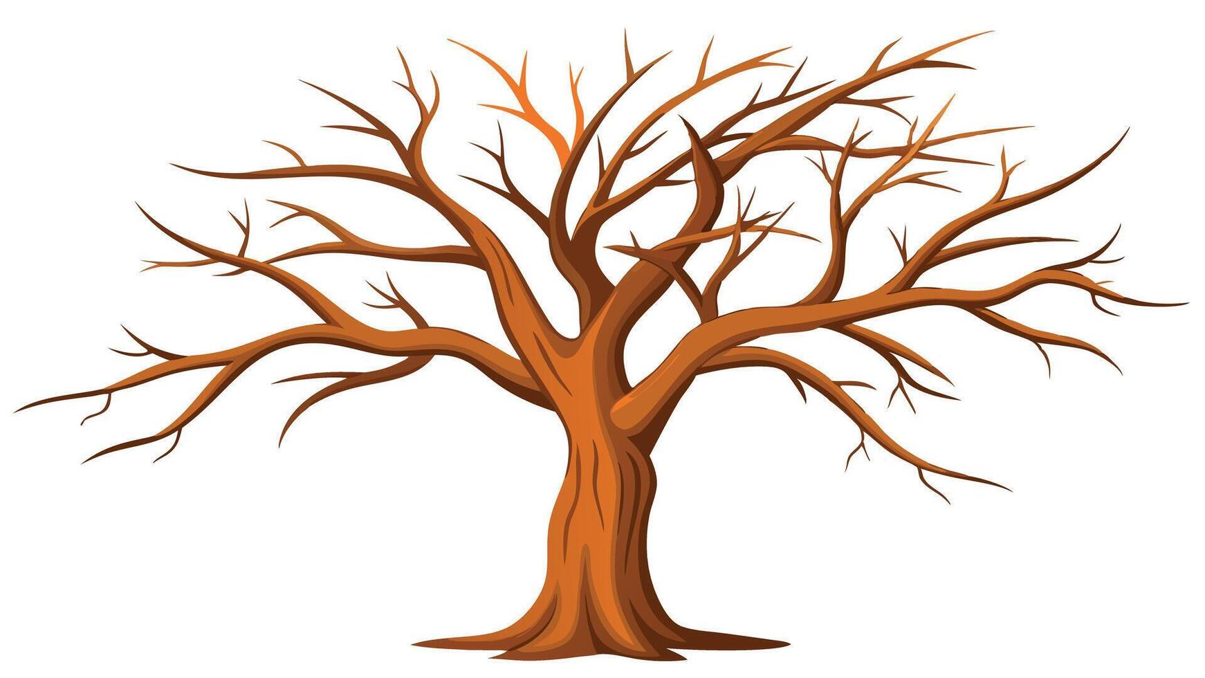 Dry Tree Illustration White Background vector