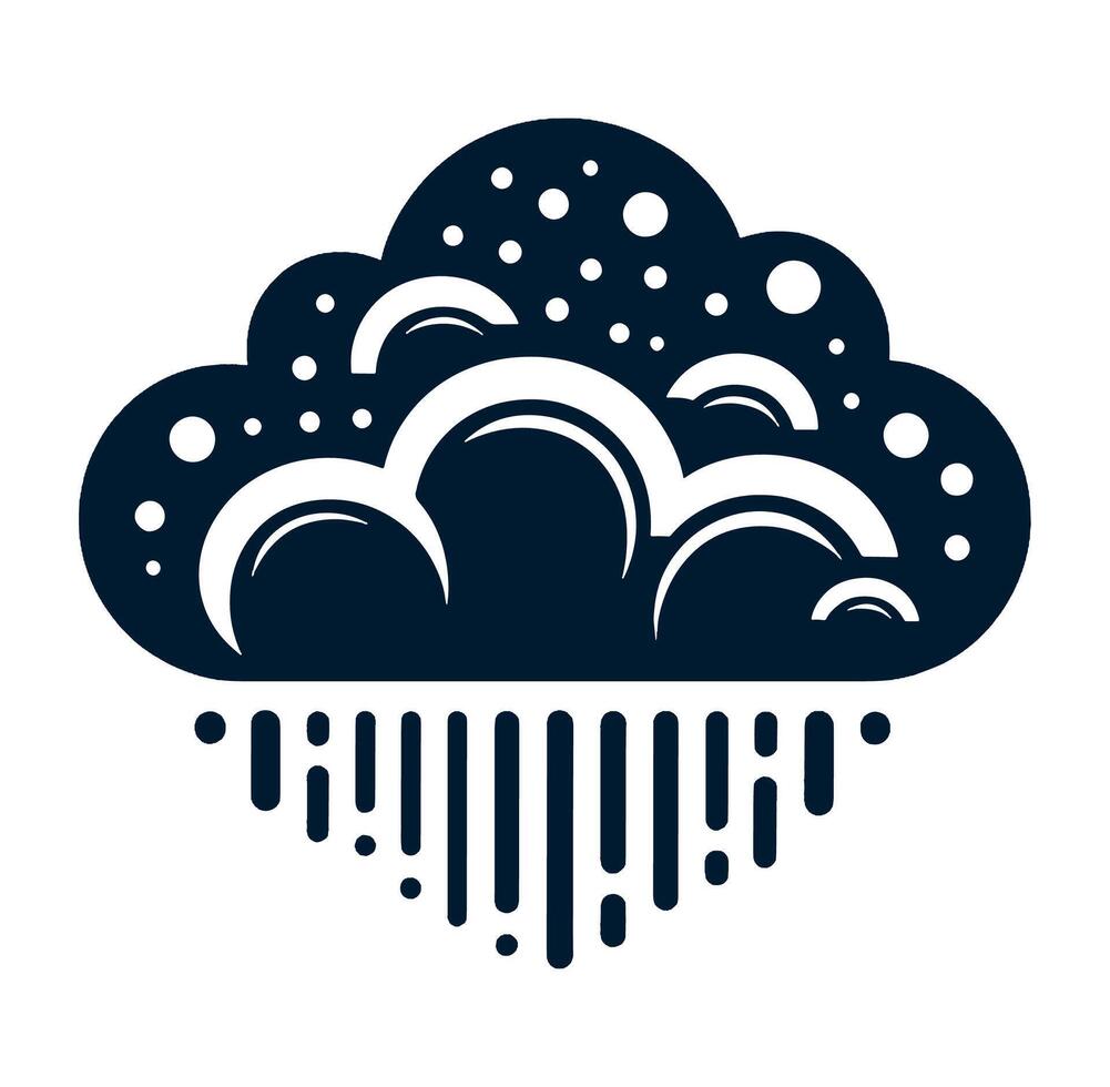 Rain cloud icon with rain drops and clouds vector
