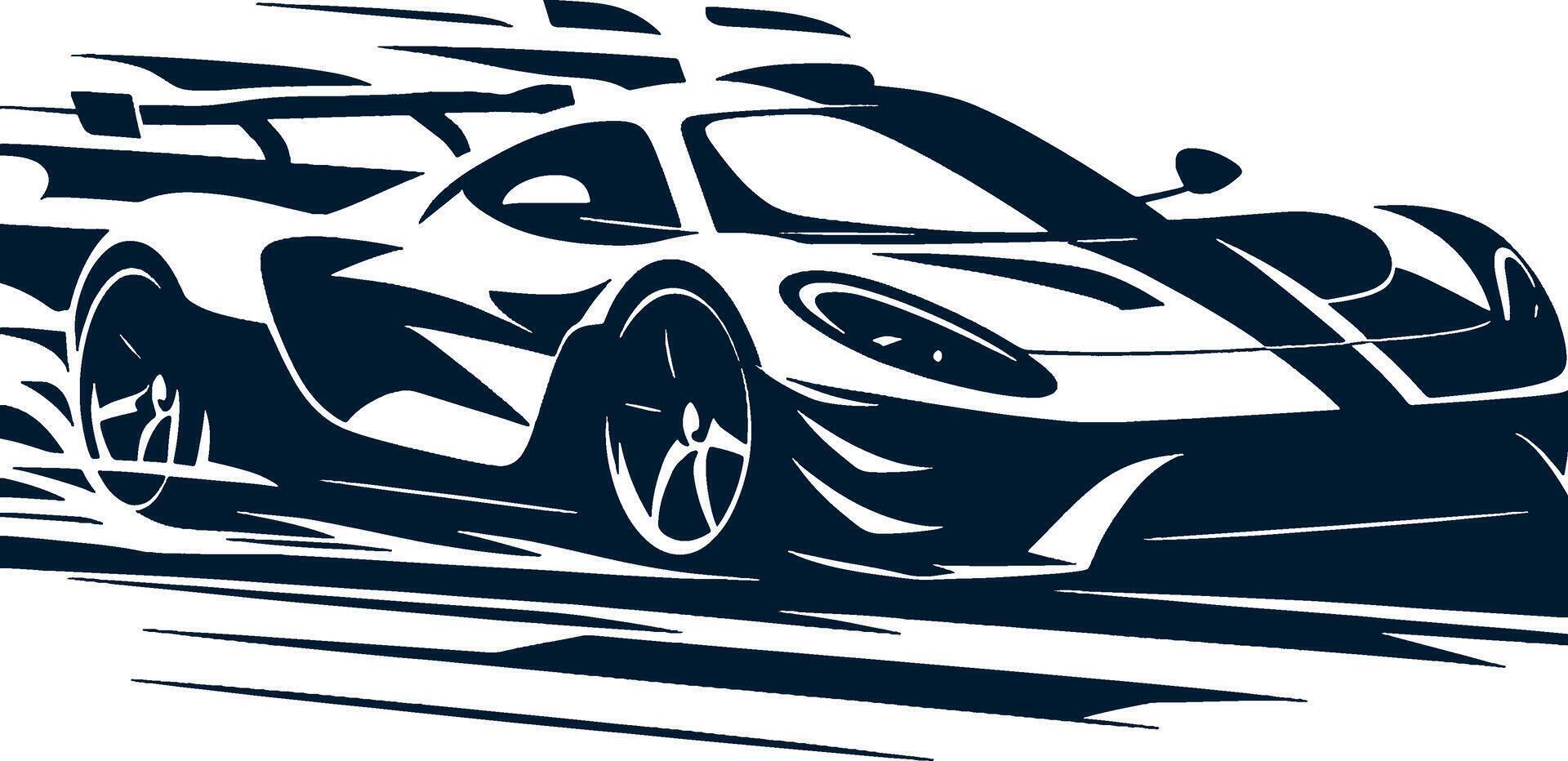 Racing car is shown in a black and white design vector