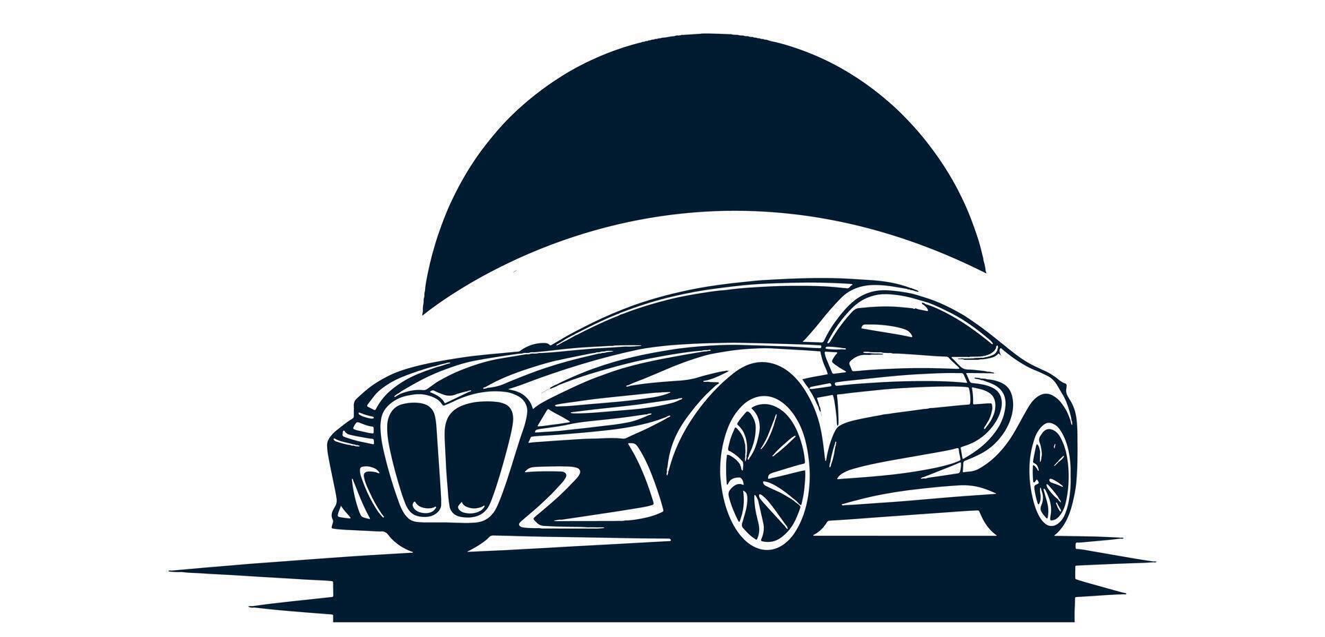 Black and white car logo on a white background vector