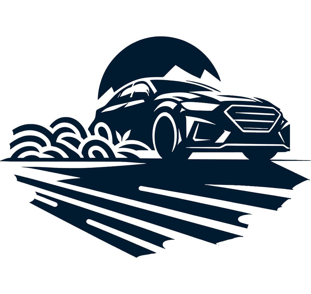 Car racing illustration on a background. vector