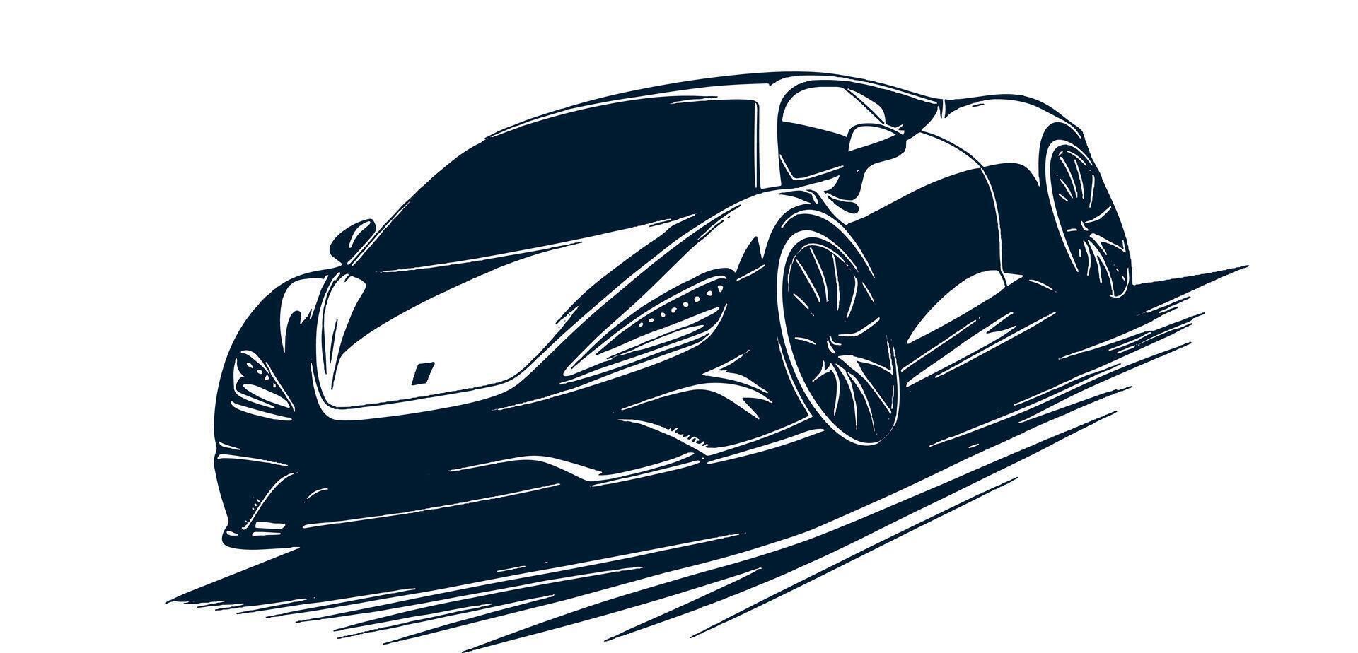 An illustration of a black sports car vector