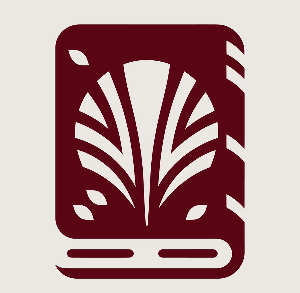 A book illustration with a leaf on it vector