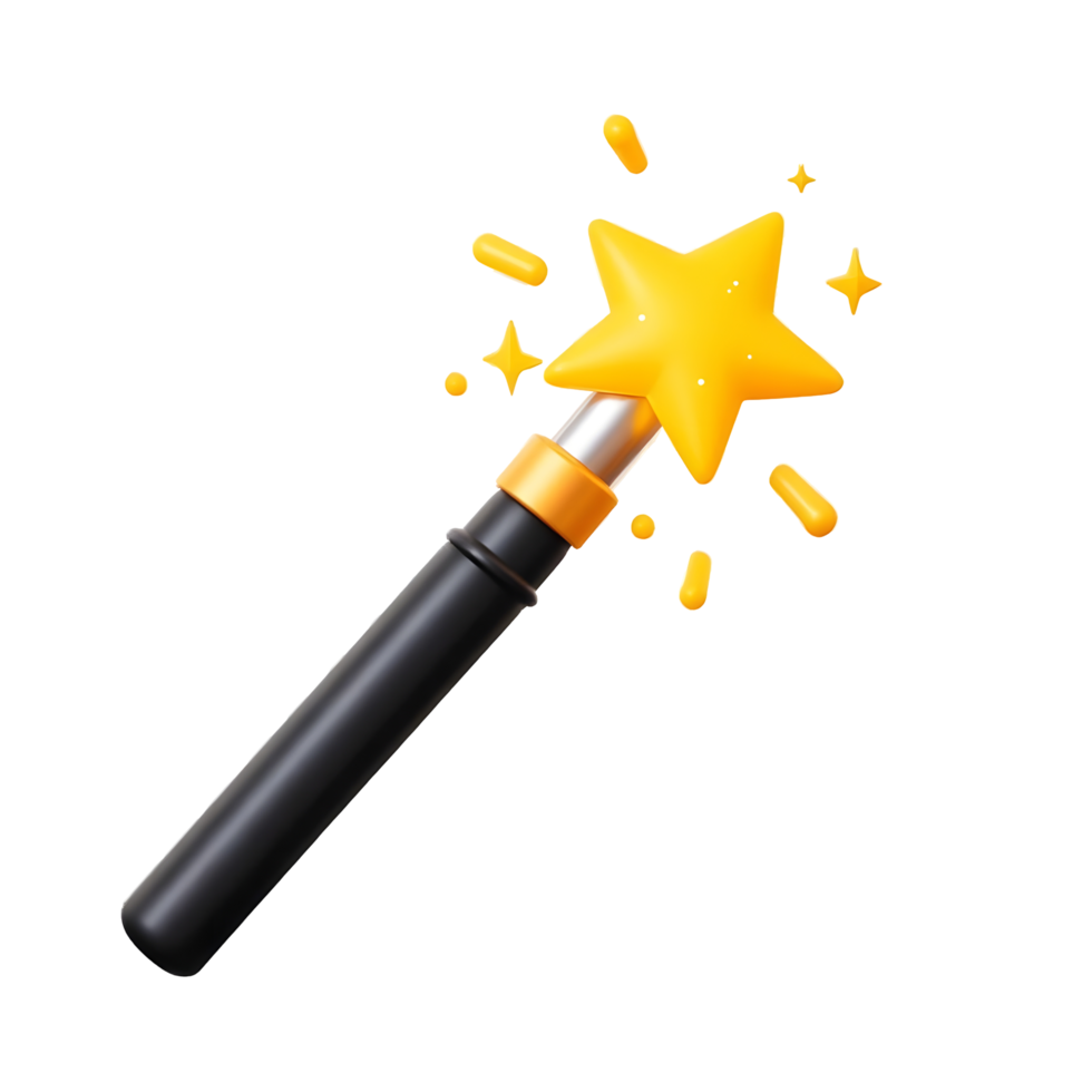 A magic wand with a star on it png