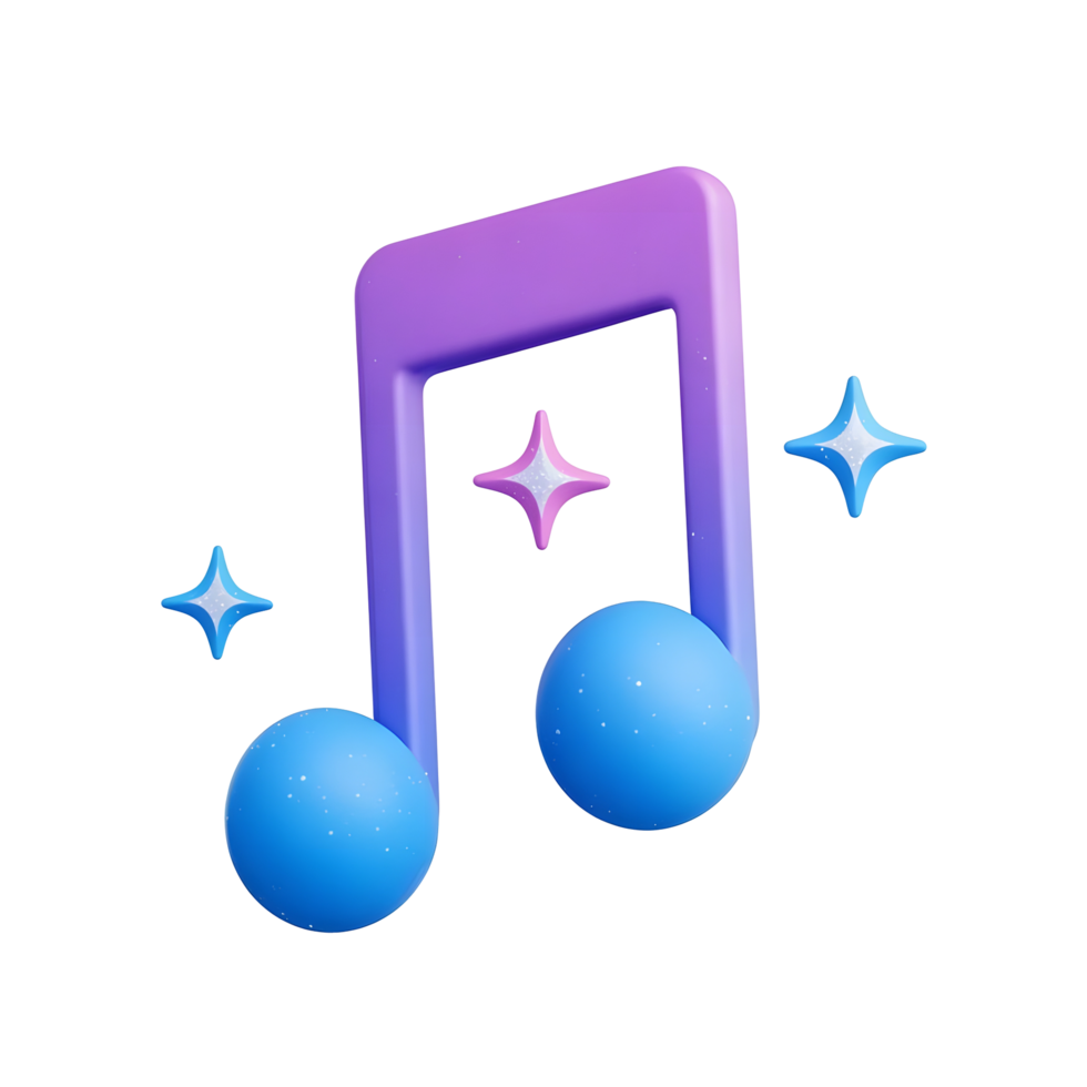 Music note icon with stars on it png