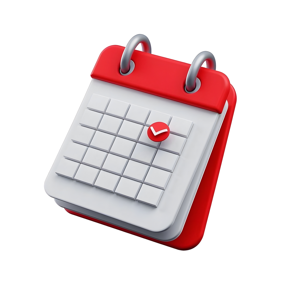 A calendar icon with a check mark on it png
