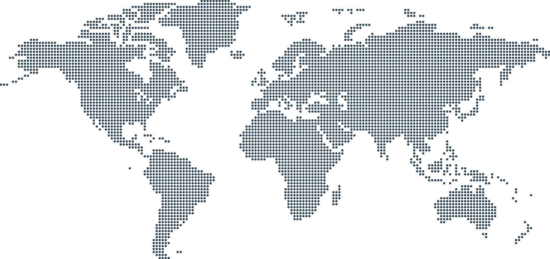 Dotted Map High Quality World Map Illustration Editable Digital Download vector