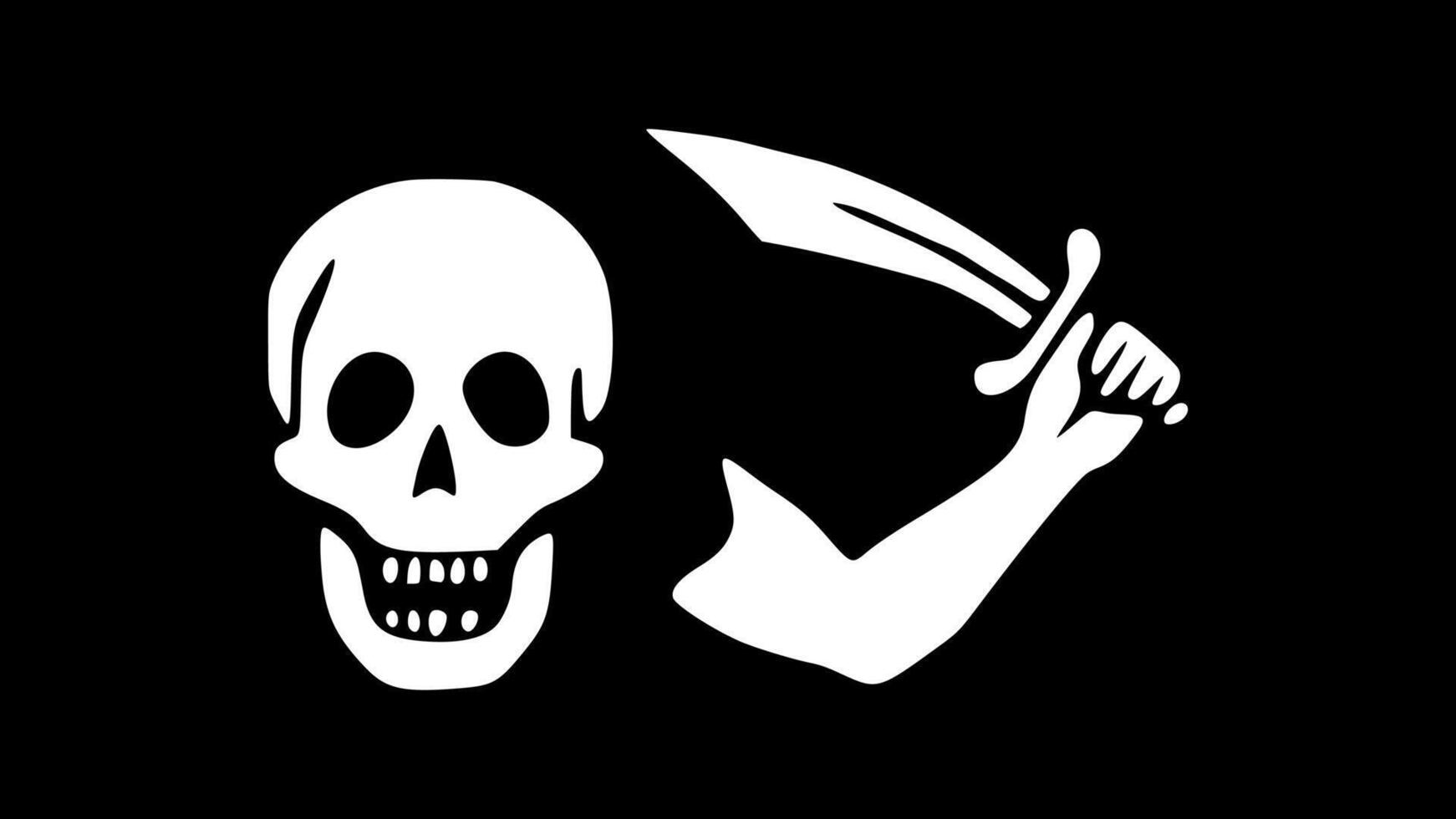 Jolly Roger Pirate Bartholomew Roberts Trepassey High Quality Flag Clipart, Flag Icon, Illustration, Premium Quality Digital Download vector