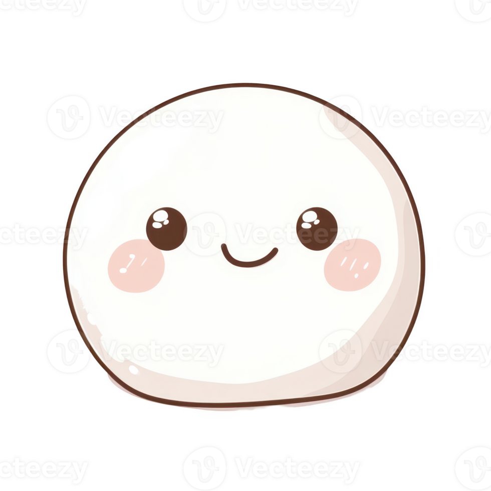 Cute Kawaii Character with Smiling Face and Blush Cheeks png