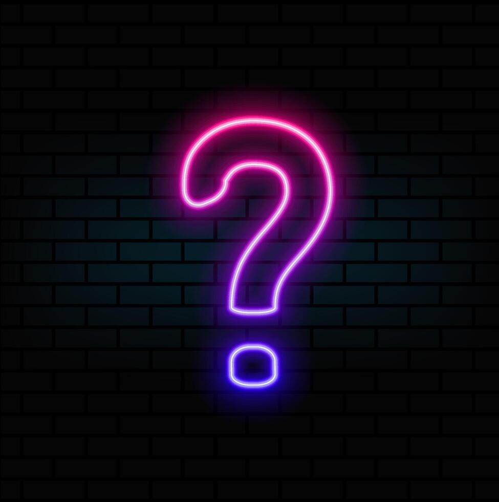 Colorful question mark icon logo template. neon style. vector