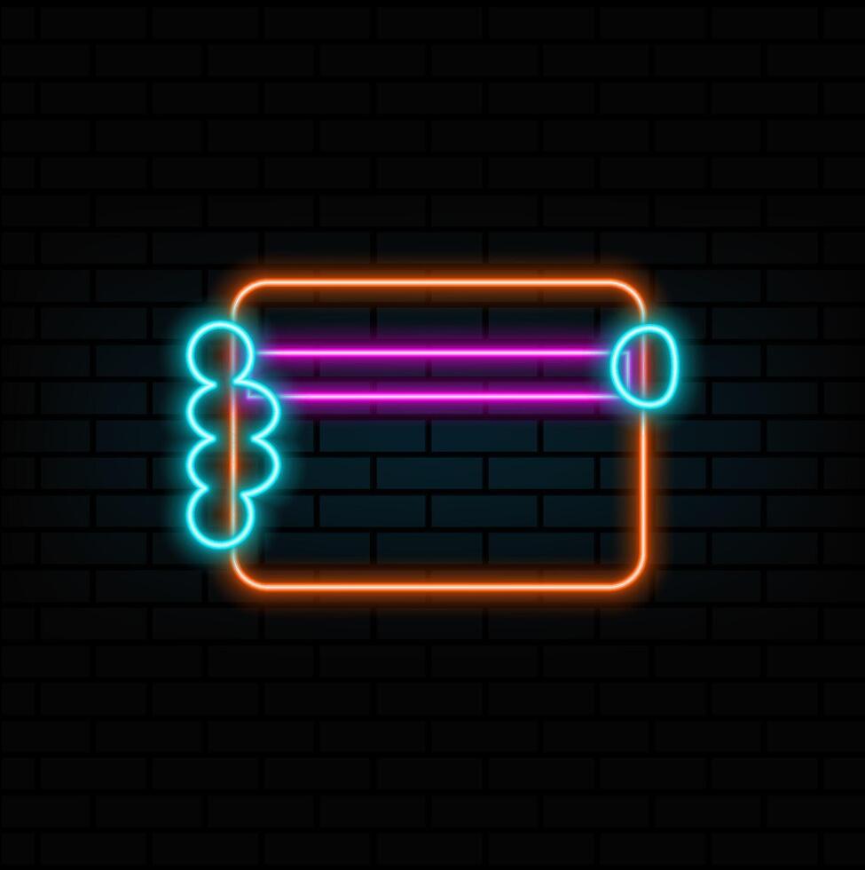 Credit Card Silhouette Icon. neon style. payment method pay payment security vector