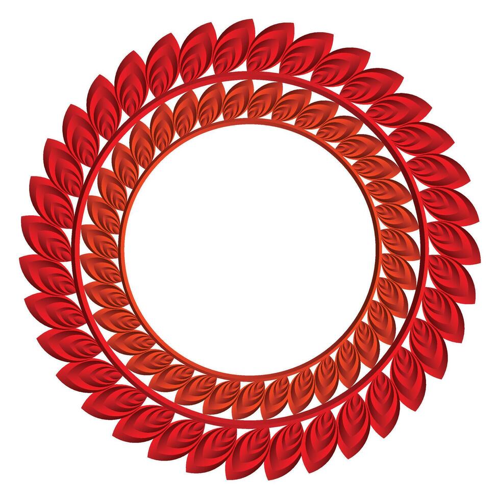 Luxury red circle frame border design vector