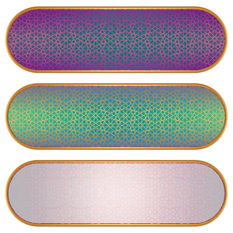 Luxury Golden Arabic Islamic Banner Title Frame Transparent Background set Gold Text Box vector