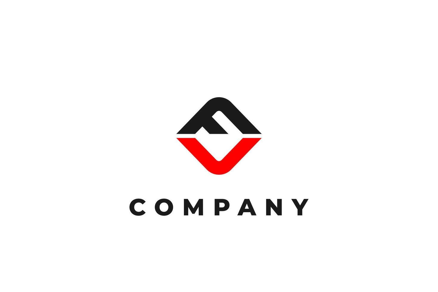 letter fa or fv fu fc abstract business modern minimalist logo vector