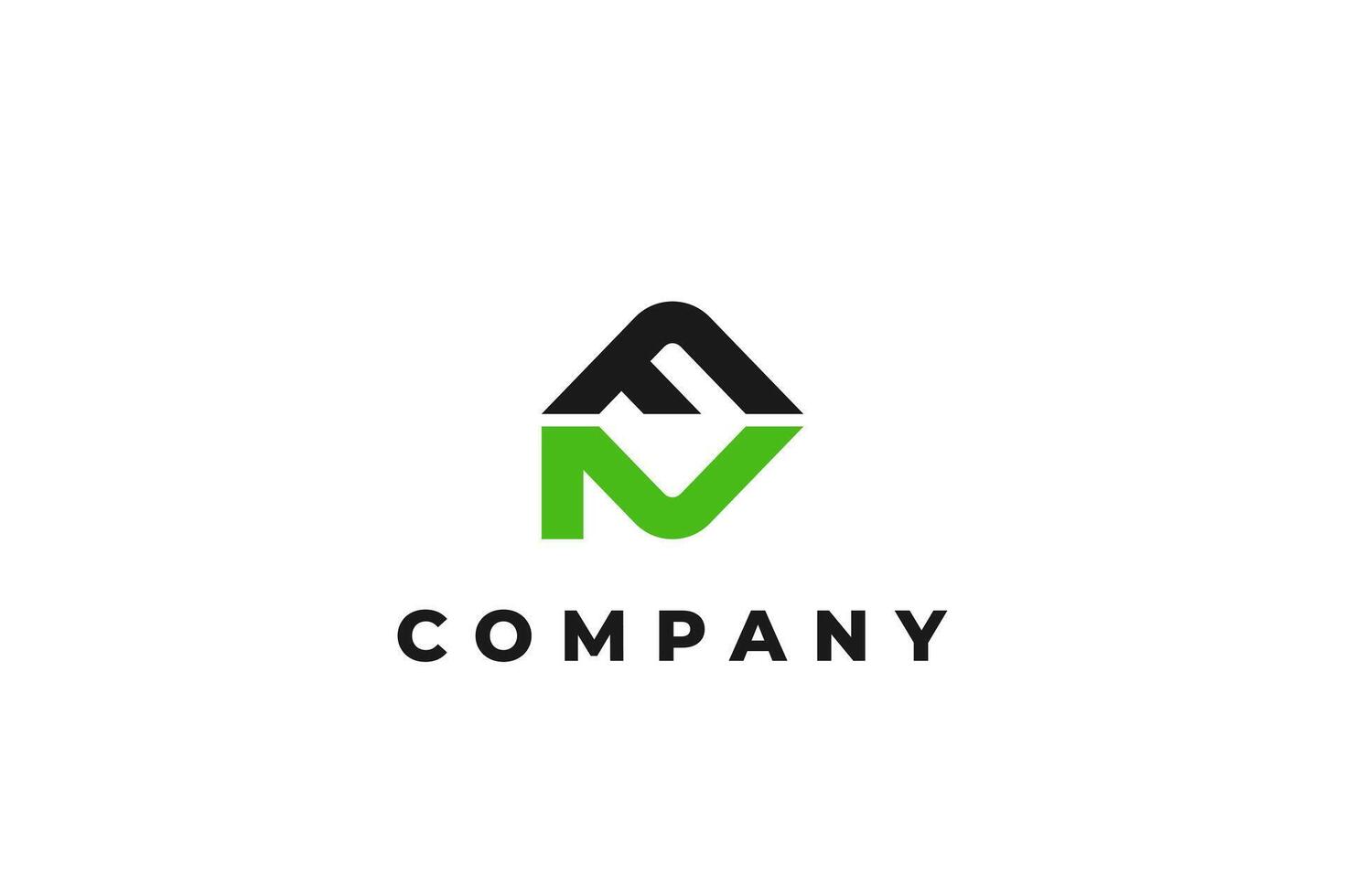 letter fn or nf abstract business modern minimalist logo vector