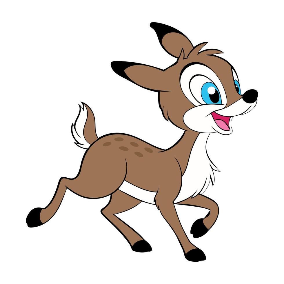 Cute cartoon deer art vector
