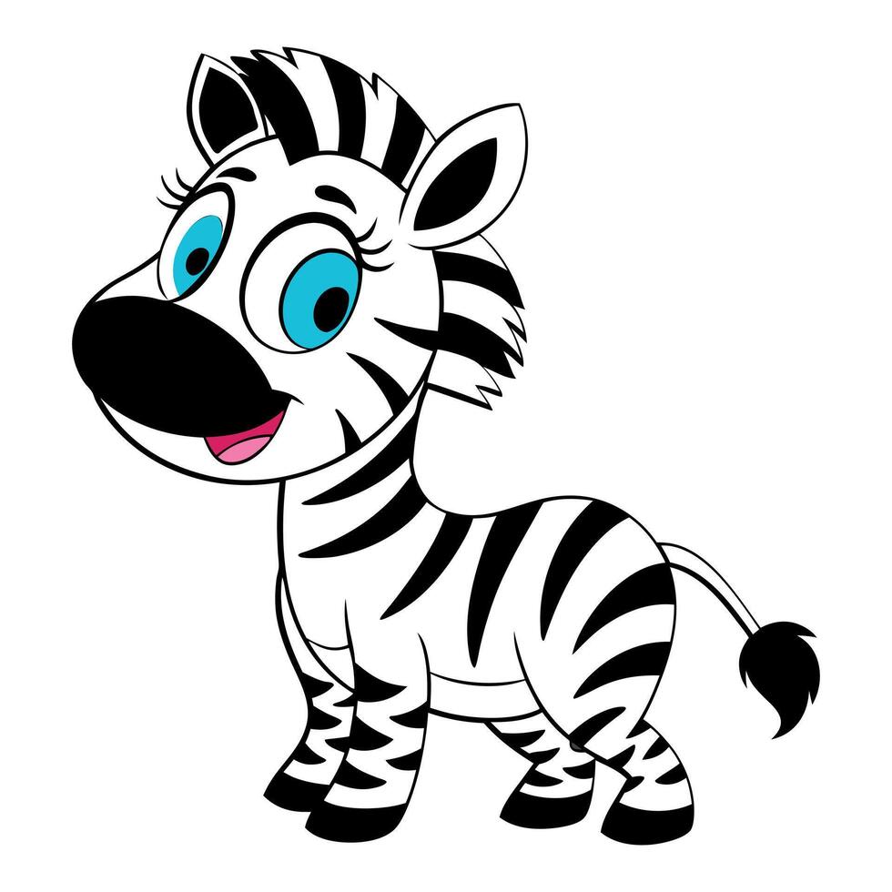 Cartoon zebra art vector