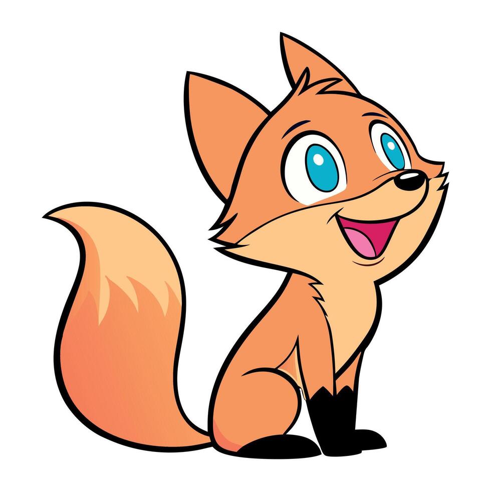 Fox cartoon design art vector