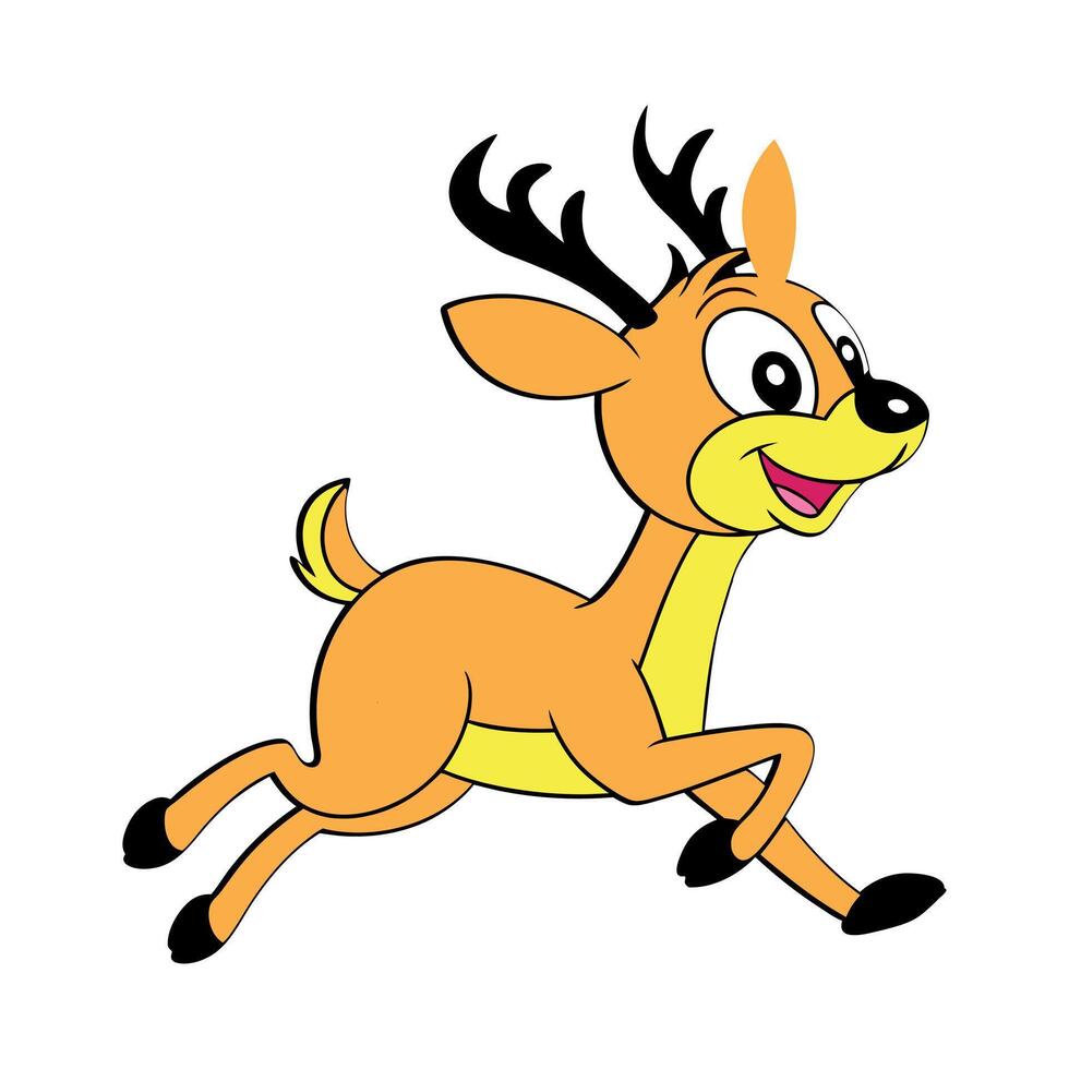 Cute baby cartoon deer art vector