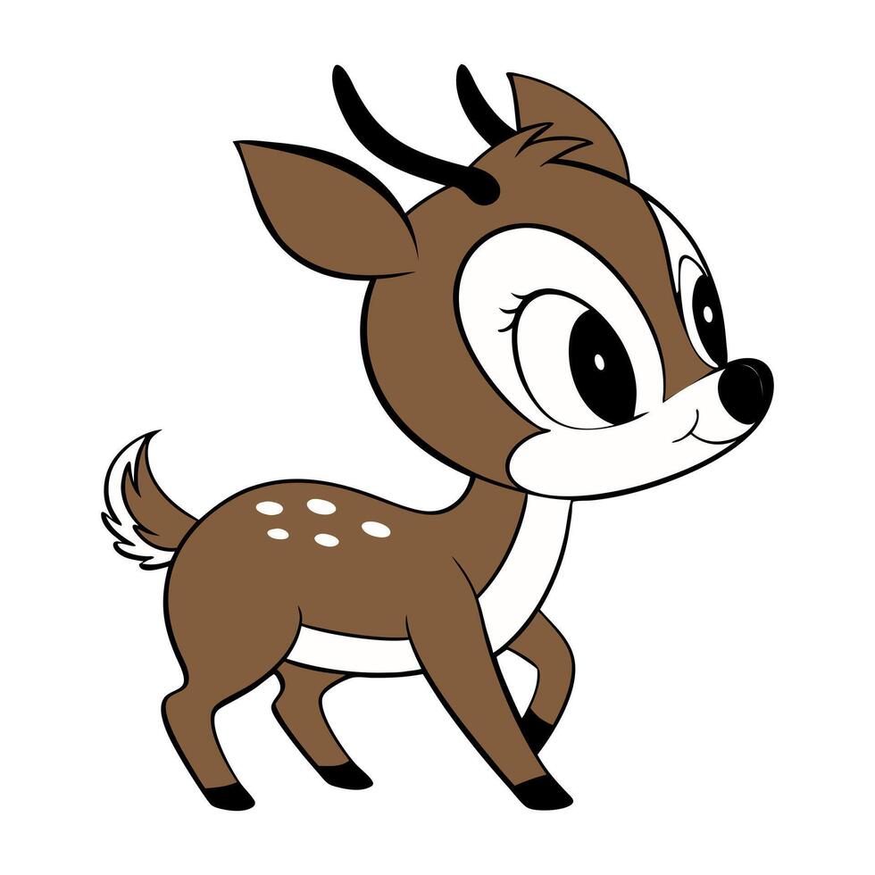 Cute baby deer cartoon vector