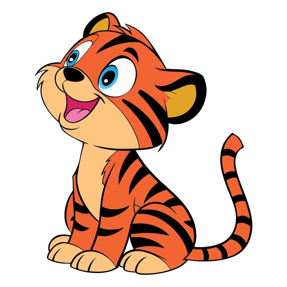 Tiger cartoon art design vector